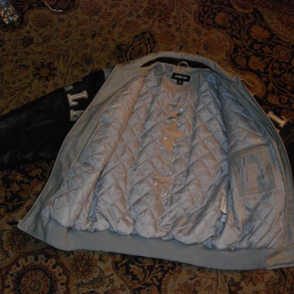 Pelle Pelle Legendary Limited Edition Gray Wool & Brown Leather Jacket men's 2XL - Picture 14 of 16